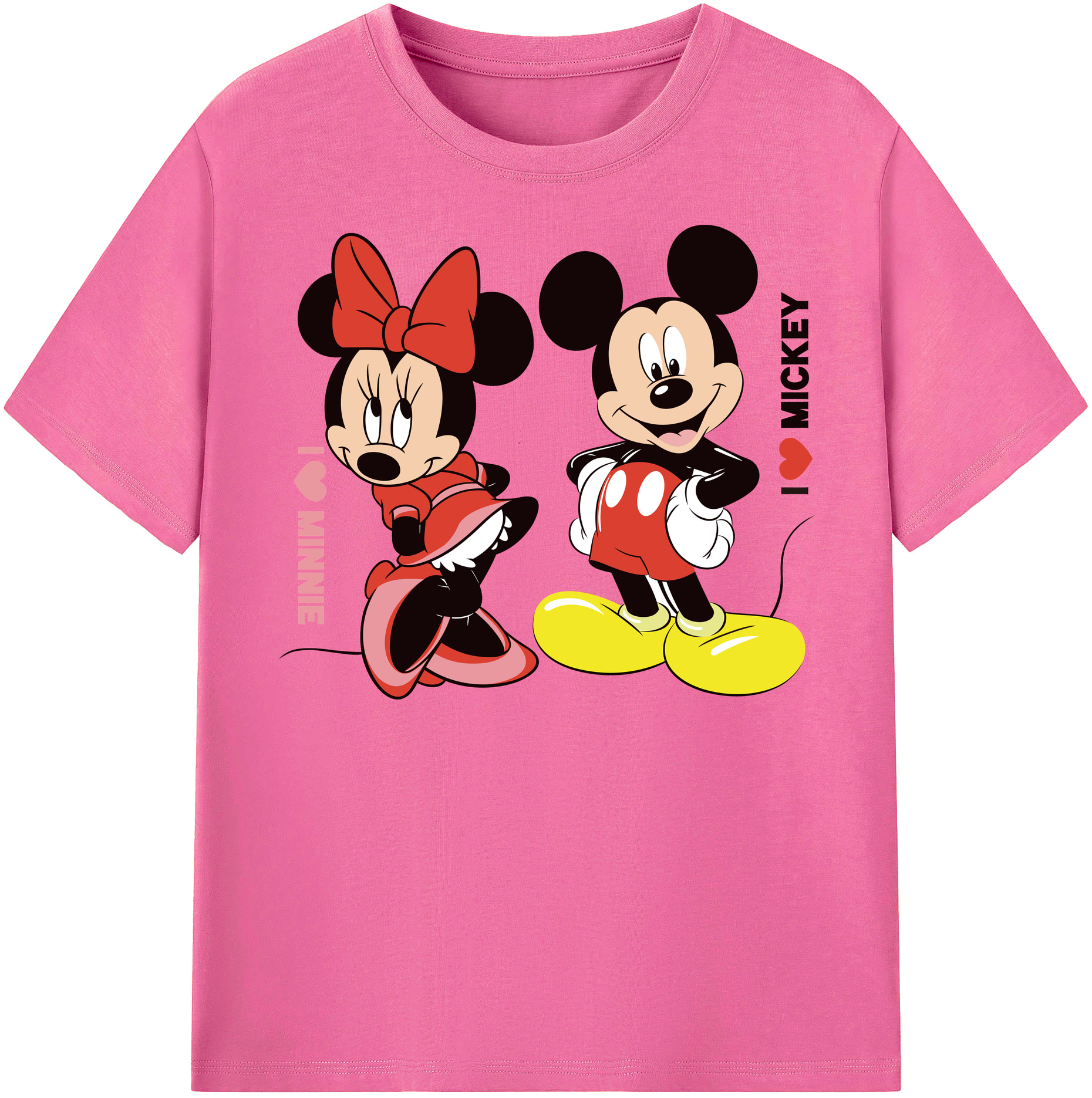 （画像用） ミッキーマウス Mickey Mouse レディースカジュアルプリントTシャツ（綿100％）